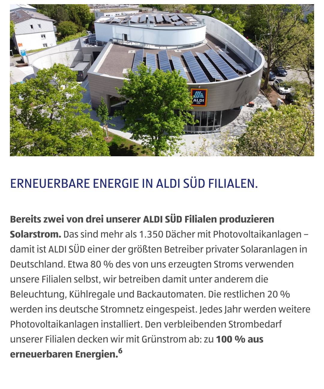 Screenshot Aldi-Webseite