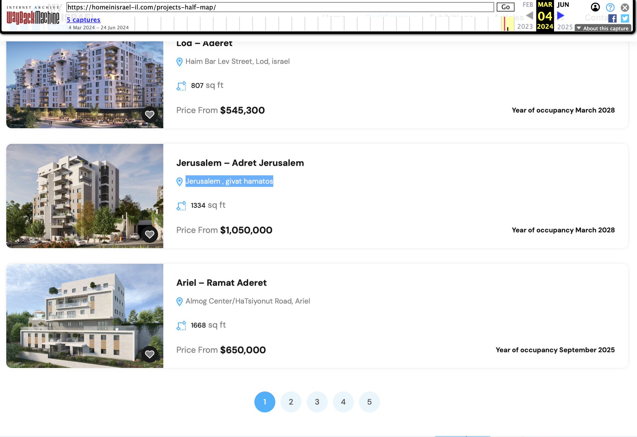 Screencap of property being sold