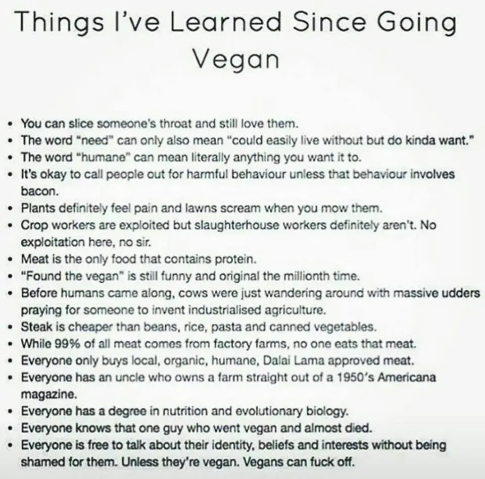 Things I've learned since going vegan: