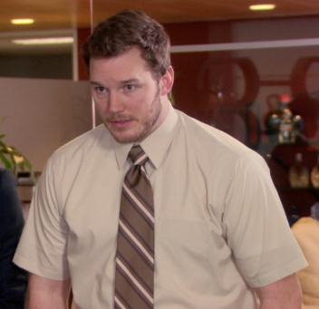Andy Dwyer (Chris Pratt) in Parks and Recreation "Afraid to Ask" meme template (non-canonical variant, not actually the original "afraid to ask" scene), no text