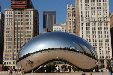 Chicago "Cloud Gate" structure is colloquially referred to as "The Bean"
