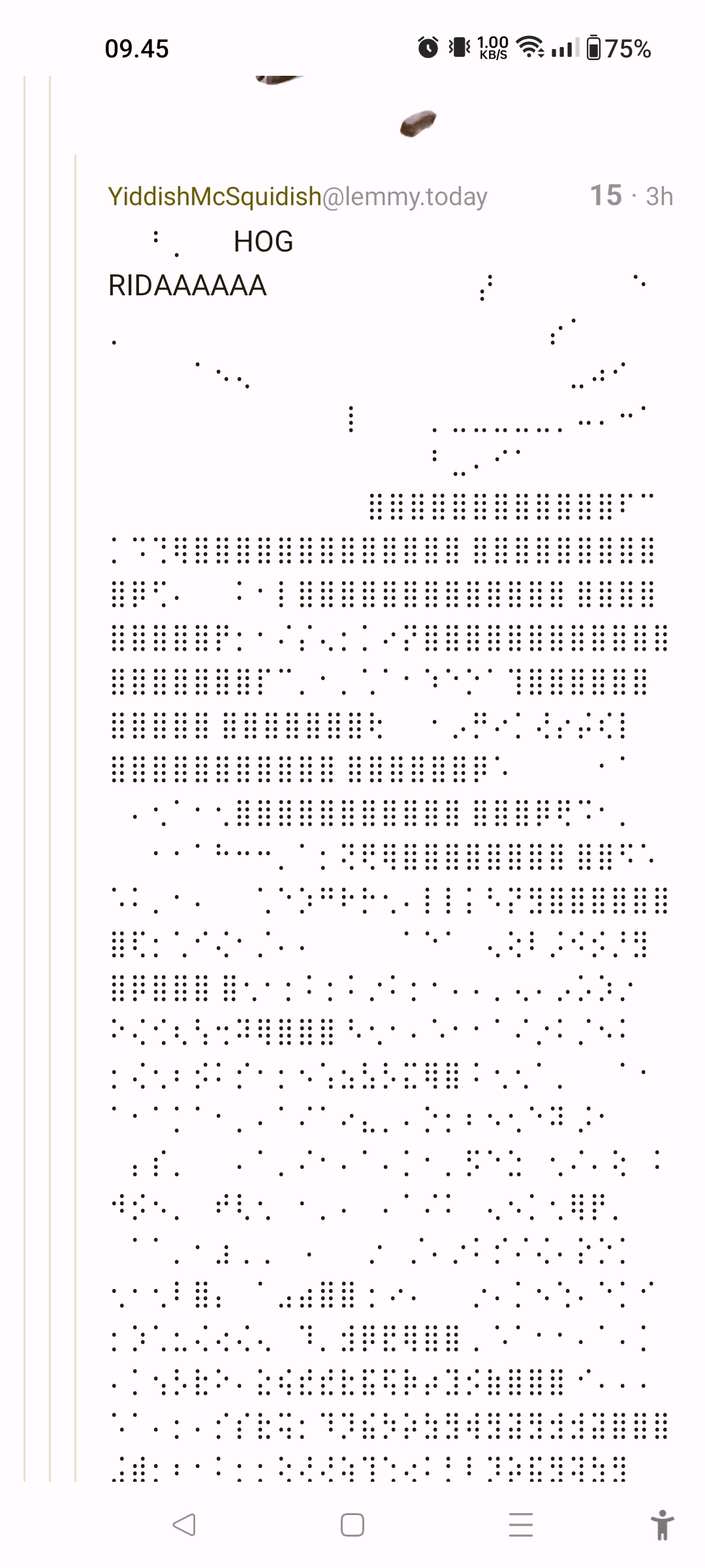 Broken ascii art, lazily made only using braille chars. 