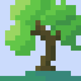 16x16 pixel art tree