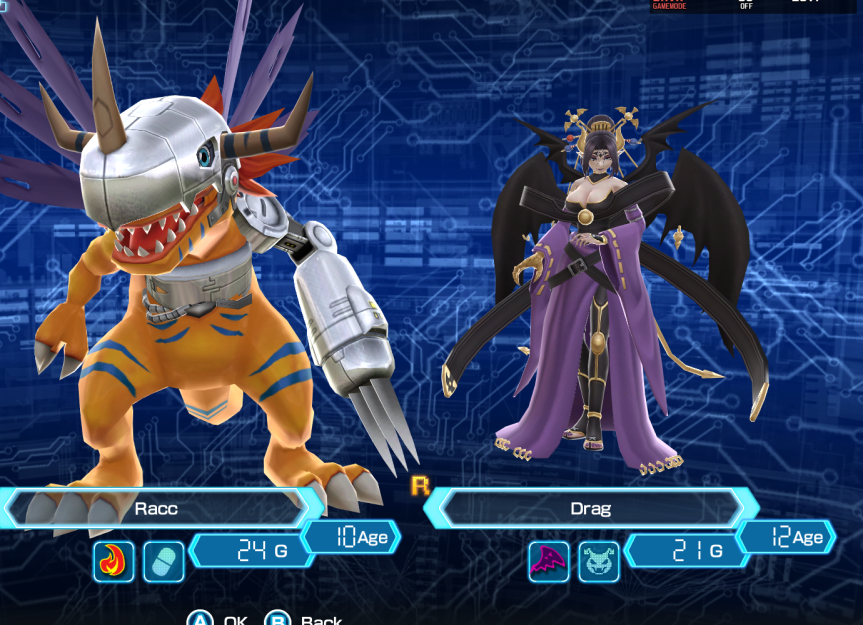 Picture of MetalGraymon and Lilithmon from Digimon World Next Order