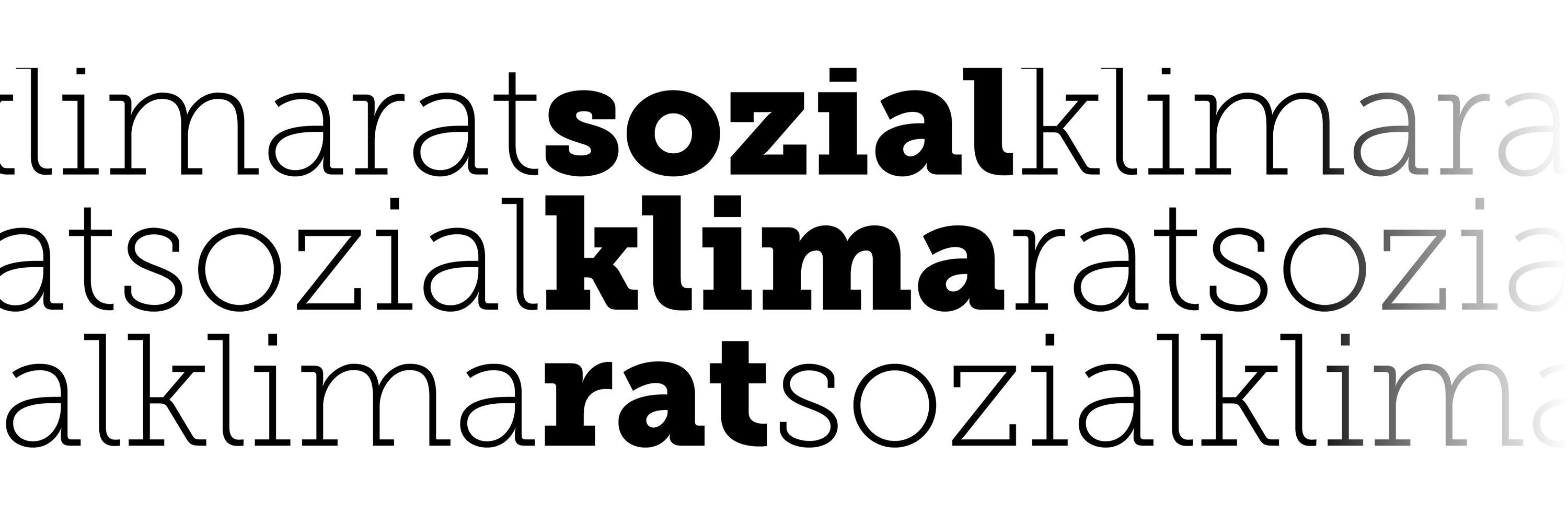 Header des Sozial-Klimarats: Endloskette des Namens mit Fettdruck der Bestandteile